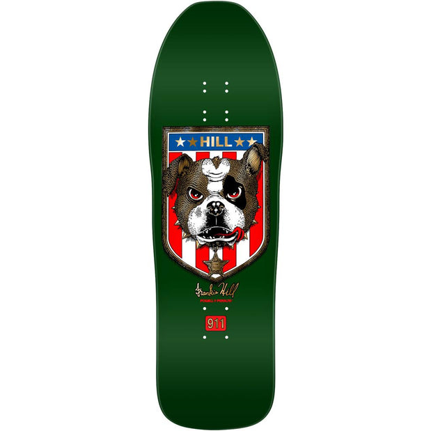 Powell Peralta Frankie Hill Bulldog Green/Gold Foil Reissue 10″ Skateboard Deck - Longboards USA