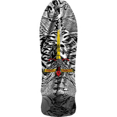 Powell Peralta Geegah Skull And Sword Silver Foil 10" Skateboard Deck - Longboards USA