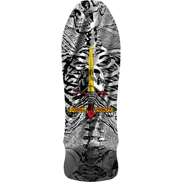 Powell Peralta Geegah Skull And Sword Silver Foil 10" Skateboard Deck - Longboards USA
