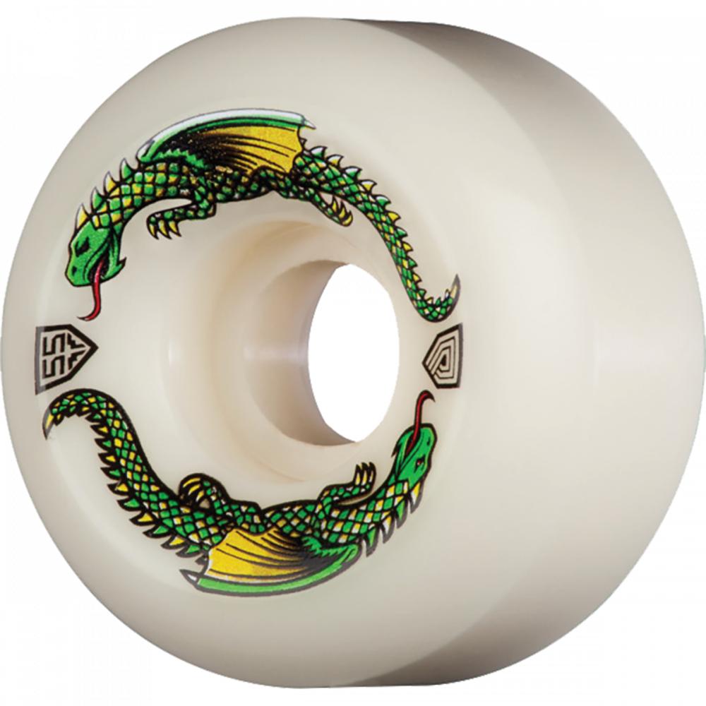 Powell Peralta Green Dragon 55mm Off White Skateboard Wheels - Longboards USA