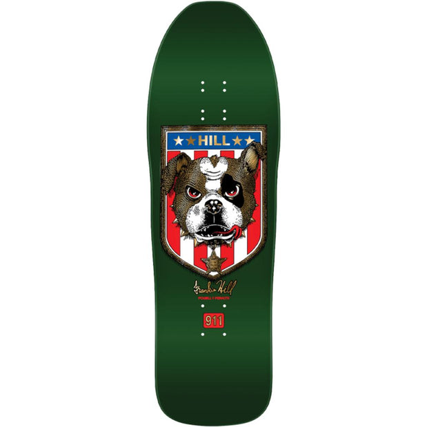 Powell Peralta Hill Bulldog Green/Gold Foil 10" Skateboard Deck - Longboards USA