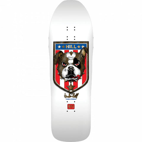 Powell Peralta Hill Bulldog White/Gold Foil 10" Skateboard Deck - Longboards USA
