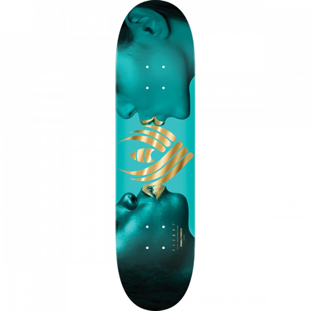 Powell Peralta Kiss 8.13" Turquoise/Gold Foil Flight Skateboard Deck - Longboards USA