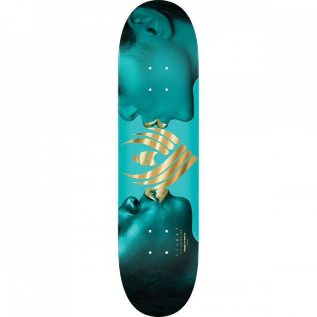 Powell Peralta Kiss 8.13" Turquoise/Gold Foil Flight Skateboard Deck - Longboards USA