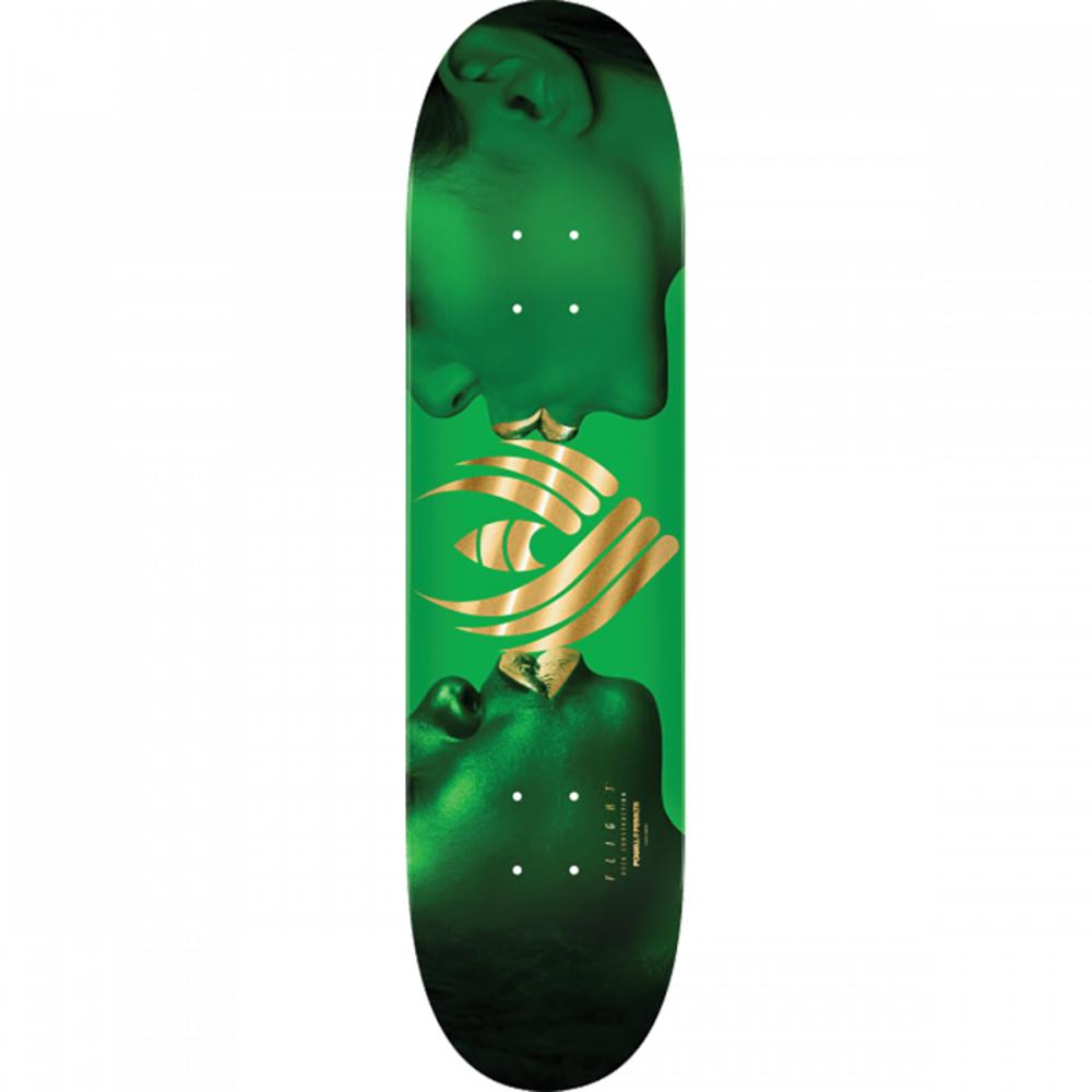 Powell Peralta Kiss 8.5" Green/Gold Foil Flight Skateboard Deck - Longboards USA