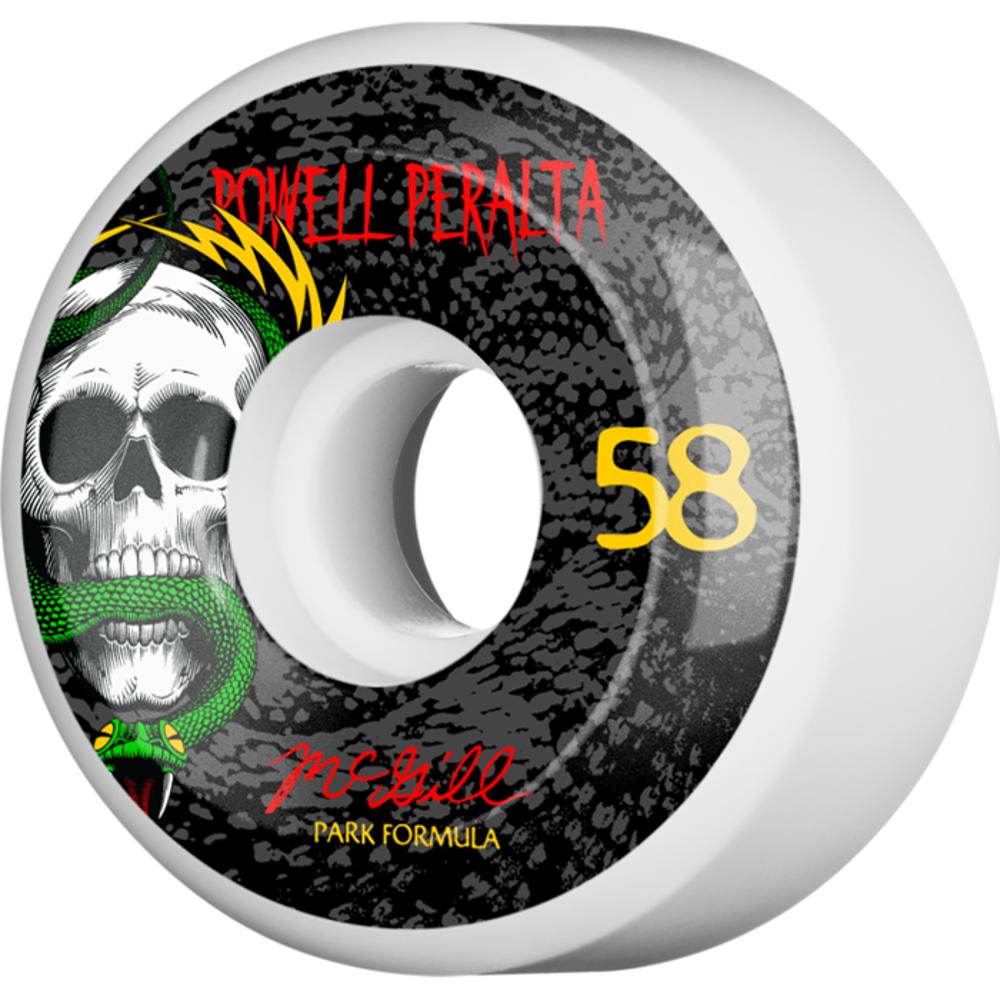 Powell Peralta Mcgill Skull & Snake PF 58mm White Black Skateboard Wheels - Longboards USA