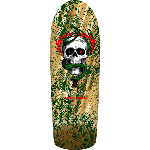 Powell Peralta Mike McGill Skull & Snake 10″ Skateboard Deck - Gold Foil/Pearl Inks - Longboards USA