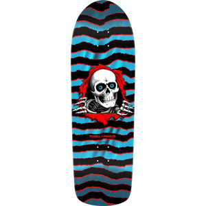 Powell Peralta Old School Ripper 9.89″ Skateboard Deck - Red/Aqua Foil - Longboards USA