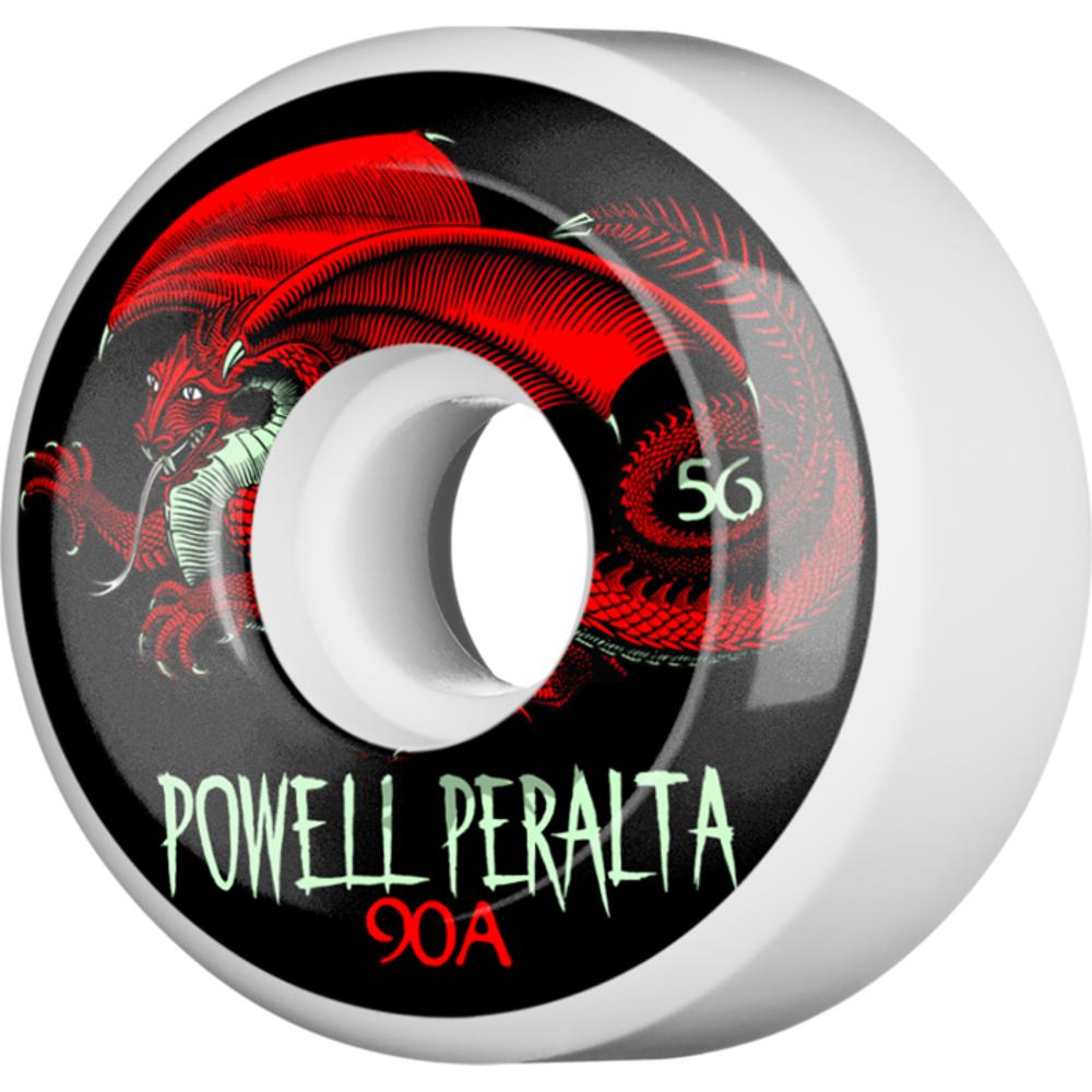 Powell Peralta Oval Dragon 56mm White/Black/Red Skateboard Wheels - Longboards USA