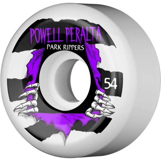 Powell Peralta Park Ripper II 54mm White/Purple Skateboard Wheels - Longboards USA