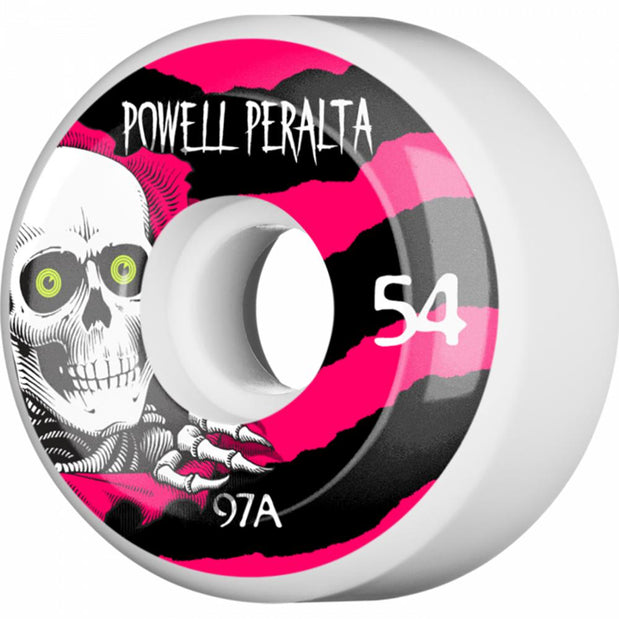 Powell Peralta Ripper 54mm White/Black/Pink Skateboard Wheels - Longboards USA