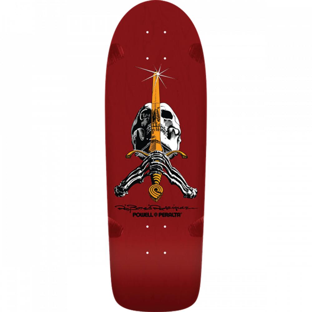 Powell Peralta Rodriguez Skull/Sword 08 10" Burgundy Skateboard Deck - Longboards USA