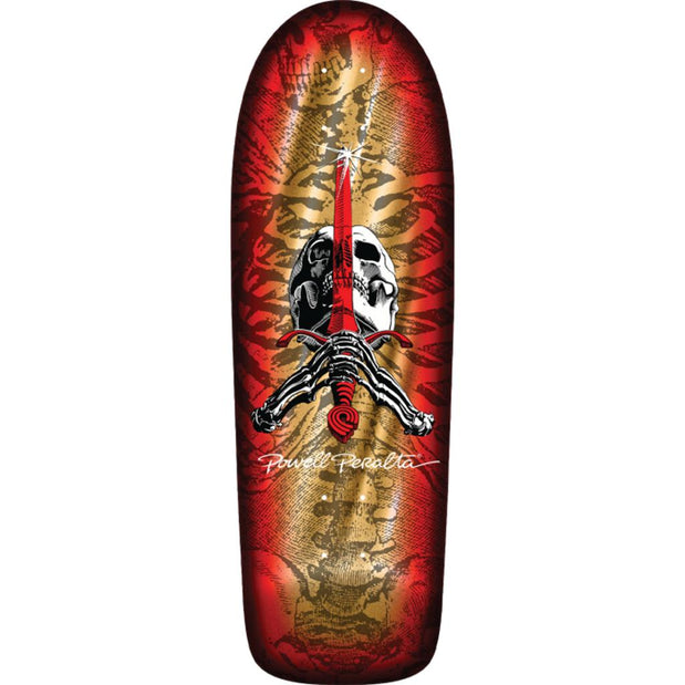Powell Peralta Rodriguez Skull/Sword 10" Gold Foil Skateboard Deck - Longboards USA