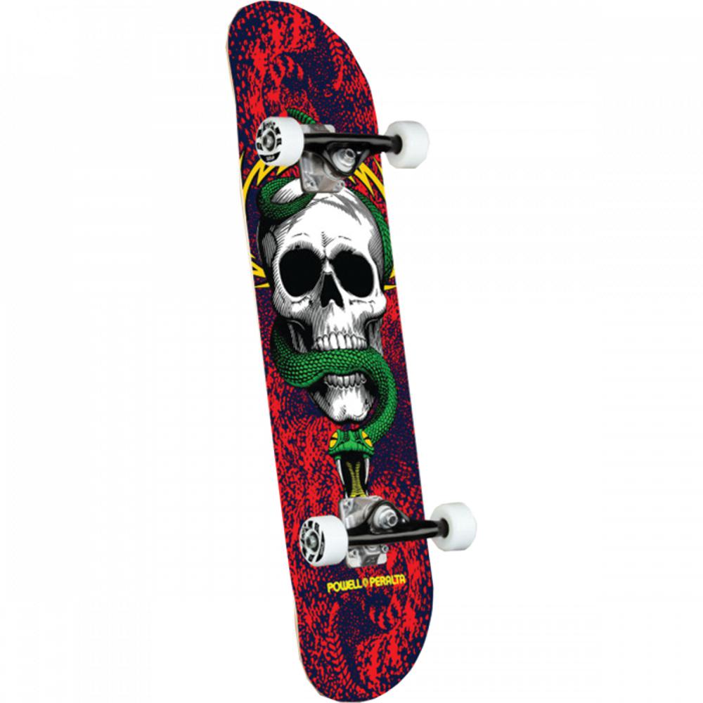 Powell Peralta Skull And Snake 7.75" Red/Navy Skateboard - Longboards USA