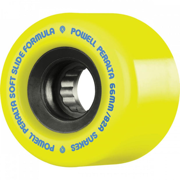 Powell Peralta Snakes 66mm Yellow/Black Skateboard Wheels | set of 4 - Longboards USA