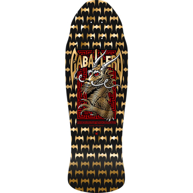 Powell Peralta Steve Caballero Street Reissue 9.625″ Skateboard Deck  - Black/Gold Foil - Longboards USA