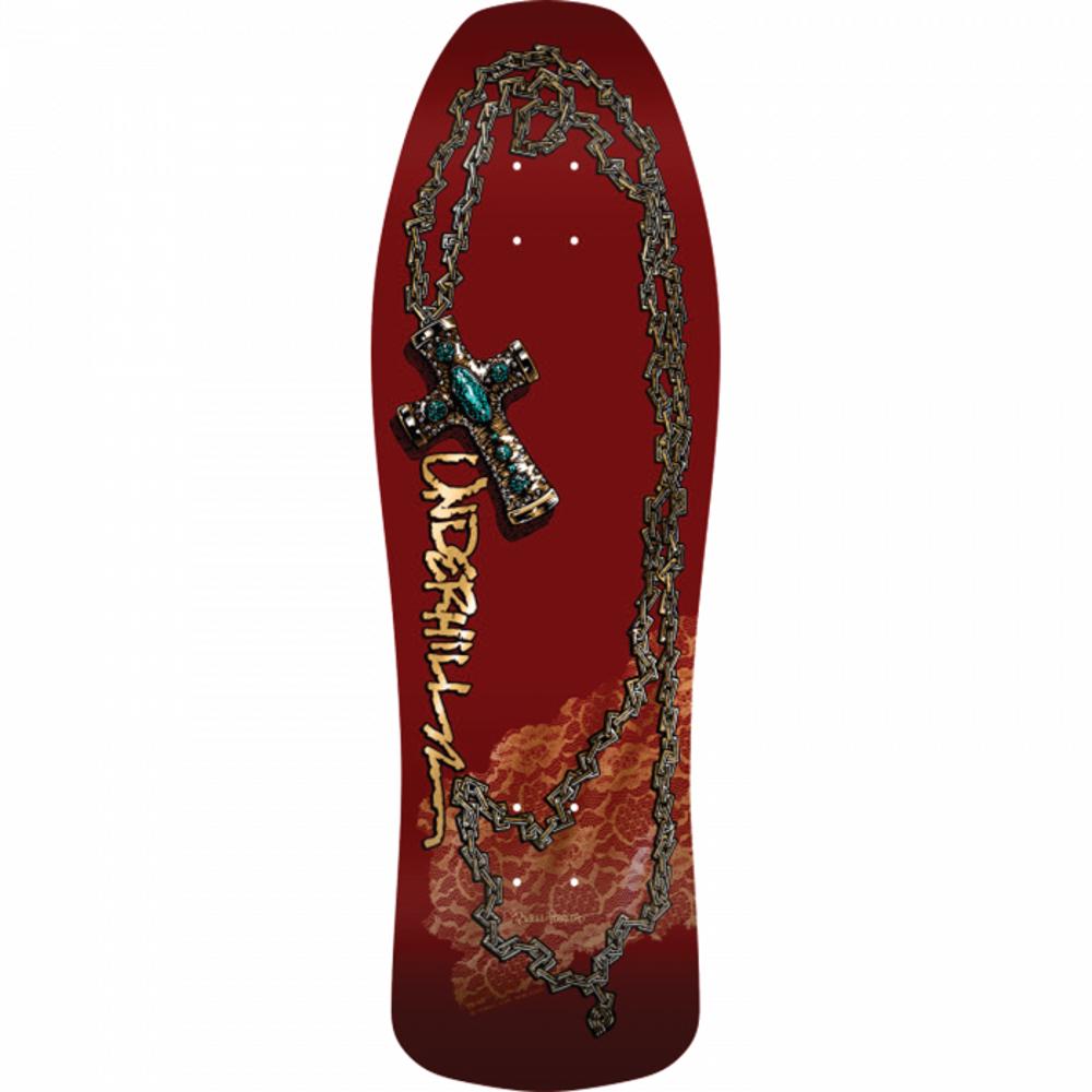 Powell Peralta Underhill Cross 9.9" Burgundy/Gold Skateboard Deck - Longboards USA