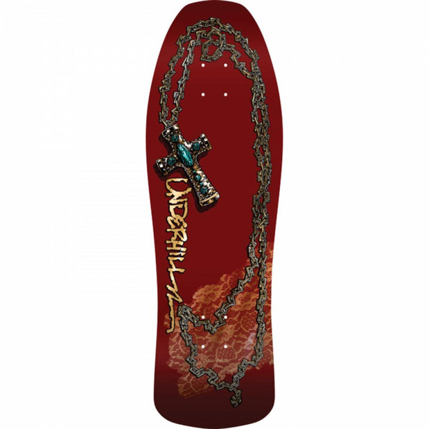 Powell Peralta Underhill Cross 9.9" Burgundy/Gold Skateboard Deck - Longboards USA