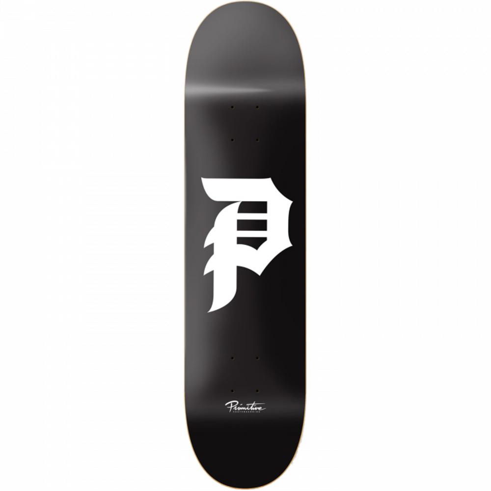 Primitive Dirty P Core 8.25" Black/White Skateboard Deck - Longboards USA