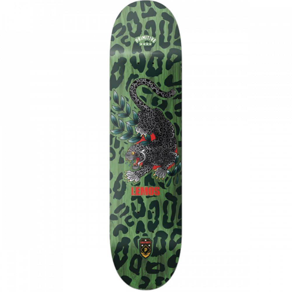 Primitive Lemos Black Jaguar 8.25" Green Skateboard Deck - Longboards USA