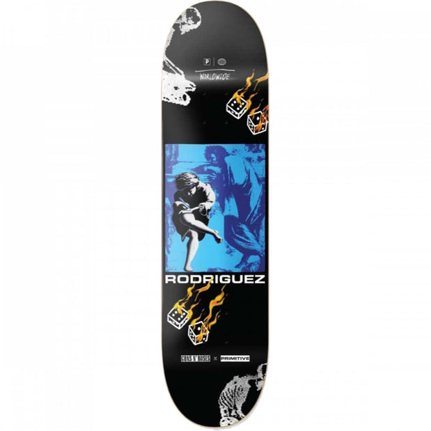 Primitive Rodriguez Gn'R Estranged 8.12" Black Skateboard Deck - Longboards USA