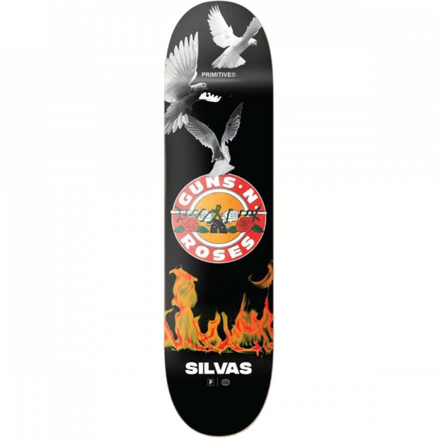 Primitive Silvas Gn'R Next Door 8.38" Black Skateboard Deck - Longboards USA