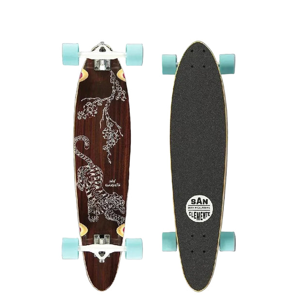 San Clemente Tiger and Lily 34" Pintail Longboard - Longboards USA
