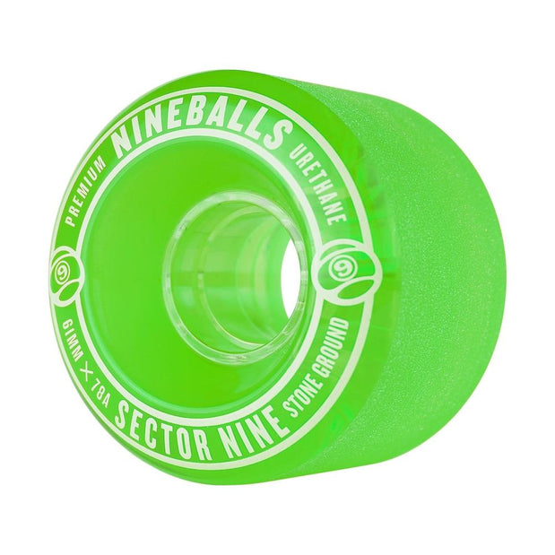 Sector 9 Nineballs 61mm 78A Clear Green Wheels | Set of 4 - Longboards USA