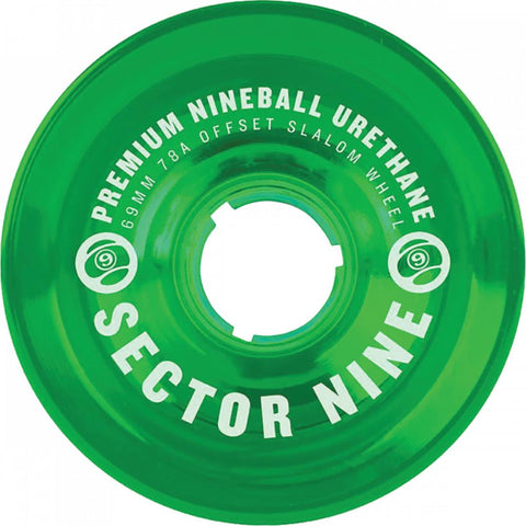 Sector 9 Nineballs 69mm 78A Clear Green Wheels | Set of 4 - Longboards USA