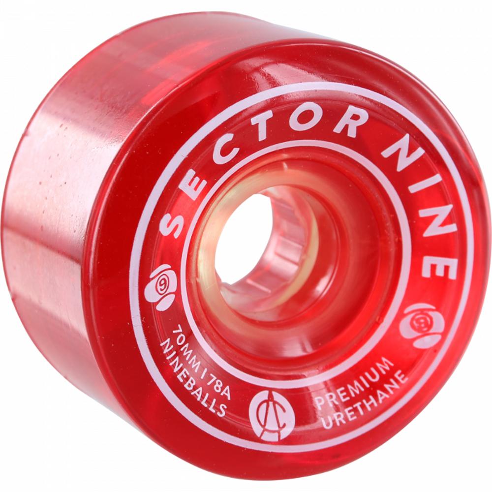 Sector 9 Nineballs 70mm 78A Clear Red Wheels | Set of 4 - Longboards USA