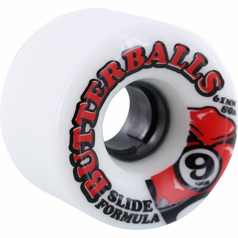 Sector 9 Slide Butterballs 61mm 80A White With Red/Black Wheels | Set of 4 - Longboards USA