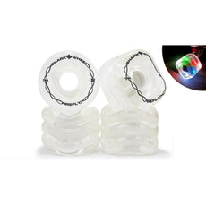 Shark Wheel 60mm/78a Firefly - Clear with Multi-Color Lights Skateboard Wheels - Longboards USA