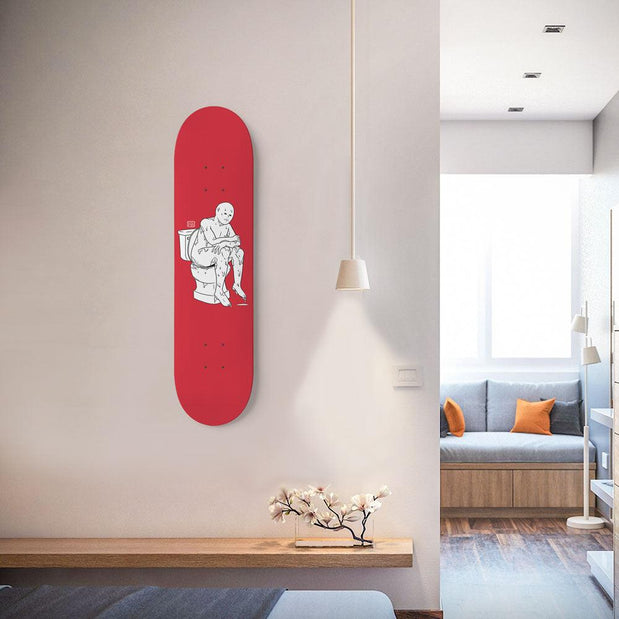 The Thinker Red 8.25" Custom Skateboard or Wall Art - Longboards USA