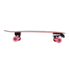 Side view of Z-Flex Surf-A-Gogo 31-inch surfskate cruiser with natural wood deck, black trucks and red wheels. - Longboards USA