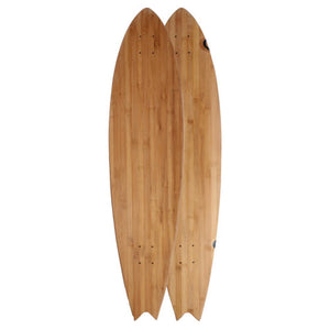 40" Fishtail Blank Bamboo Pintail Longboard Deck - Longboards USA