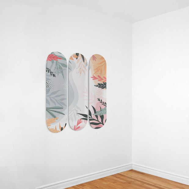 Abstract Flowers Skateboard Wall Art - Longboards USA