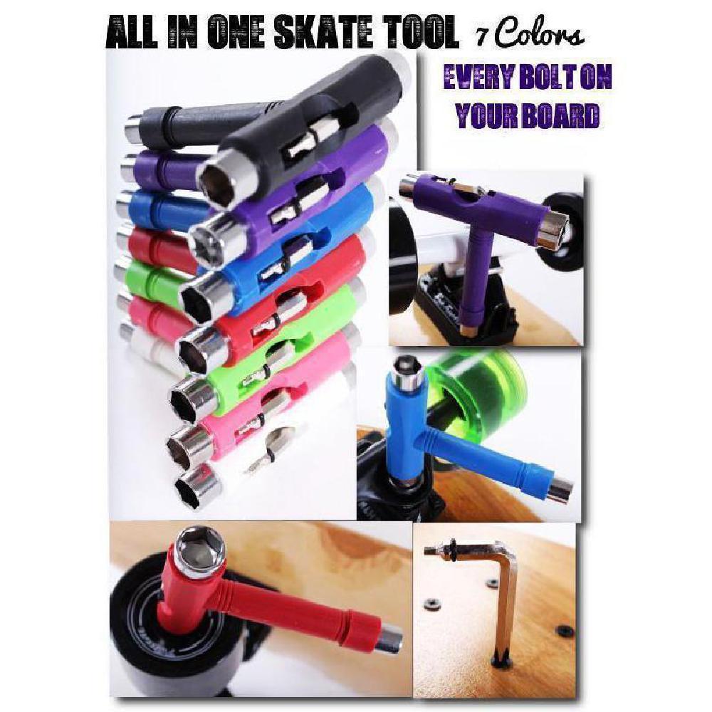 Krown All-in-One Skateboard T-Tool with Phillips and Allen Head - Black