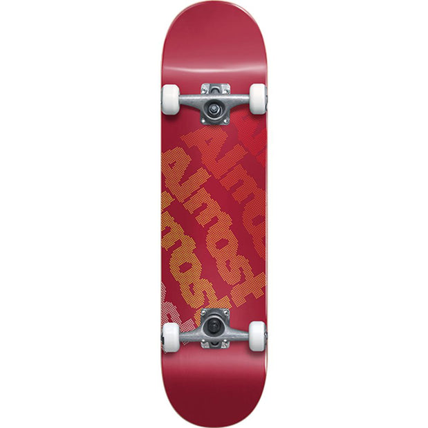 Orignal complet skateboard tache rouge 7,5 avec camions noirs et roues Orignal complet skateboard tache rouge 7,5 avec camions noirs et roues