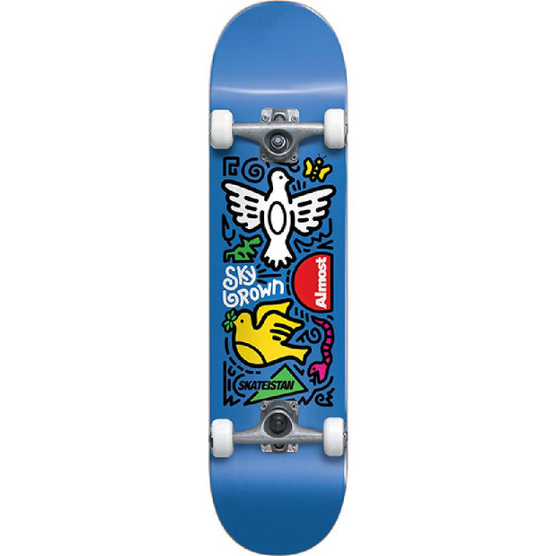 Almost Sky Skateistan Doodle Blue 7.5" Skateboard - Longboards USA