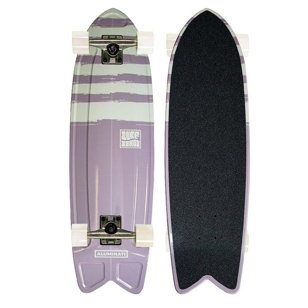 Aluminati Stripes 28" Summer Surf Fishtail Cruiser Skateboard - Longboards USA