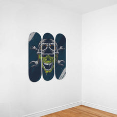 Amazing Zombie Skull Skateboard Wall Art - Longboards USA