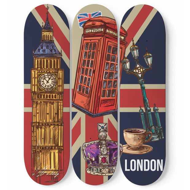 Astounding London Skateboard Wall Art - Longboards USA