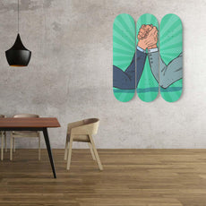 Awesome Pop art Man Arm Wrestling Skateboard Wall Art - Longboards USA