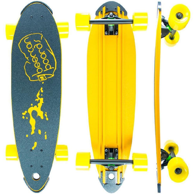 Beercan Yellow 30" Pin Tail Longboard - Longboards USA
