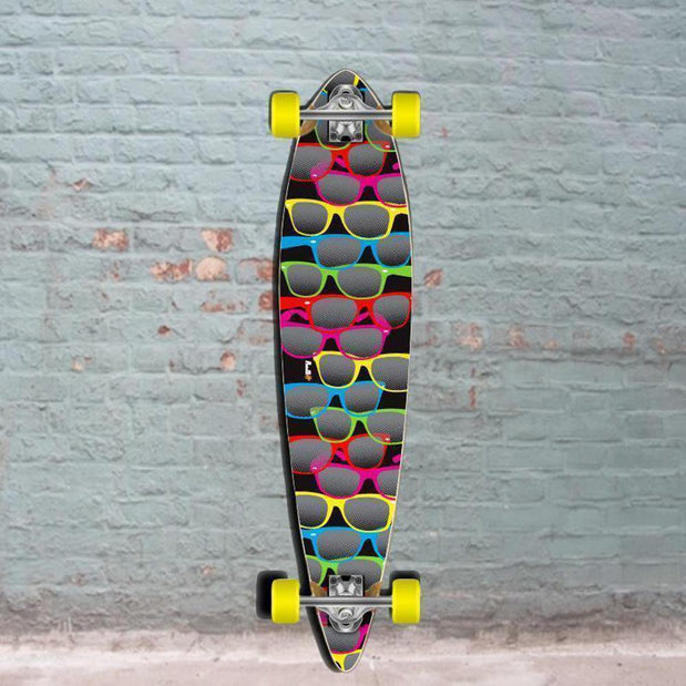 Black Pintail Shades Longboard 40 inch from Punked - Complete - Longboards USA