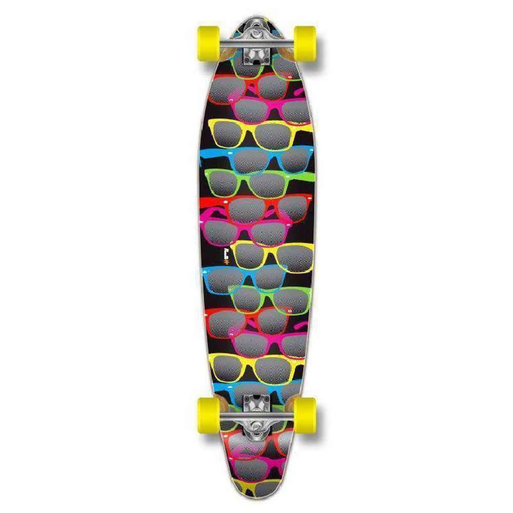 Black Shades 40" Kicktail Longboard from Punked - Complete - Longboards USA