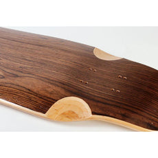 Blank Double Kicktail Topmount Dark Walnut 39" Longboard Deck - Longboards USA