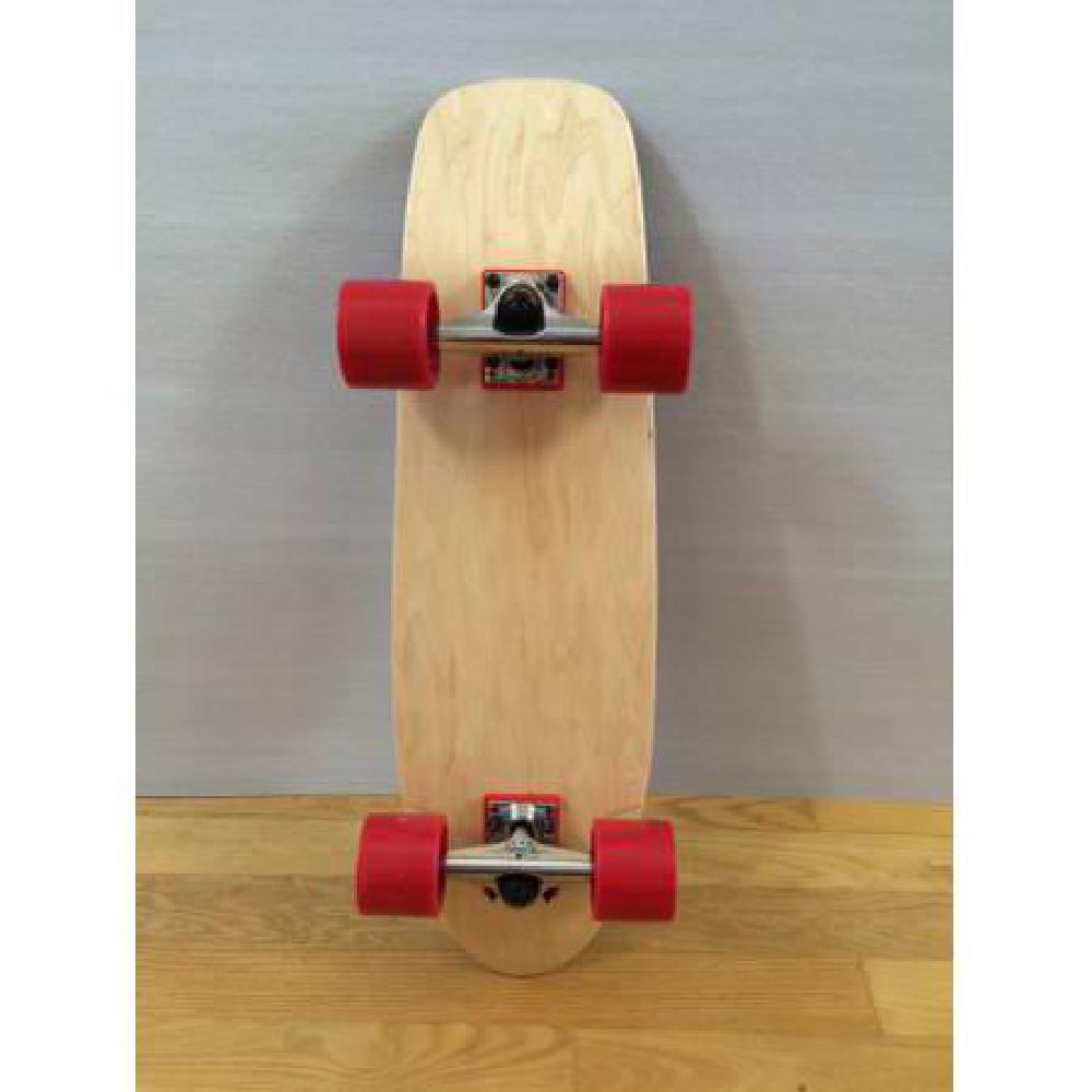 Blank Mini Kicktail Longboard 27" with Red Wheels - Complete - Longboards USA