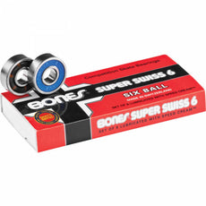 Bones Super Swiss 6 Ball Skateboard Longboard Bearings - Longboards USA