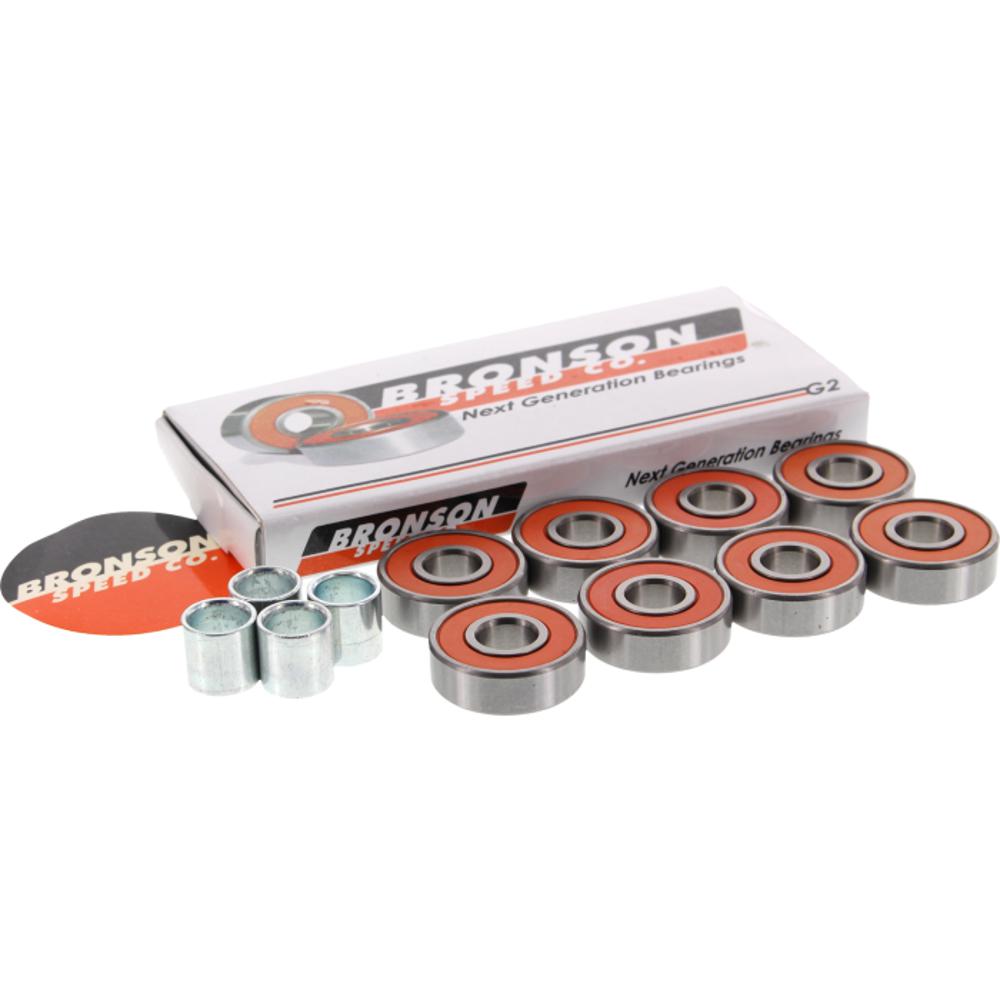 Bronson G2 & Bones Reds&cortinaベアリング5セット Bronson G2 W/Spacers+Washers Skateboard Longboard Bearings